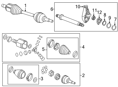 2012 Chevy Sonic Front Wheel Drive Half Shaft Diagram for 96852726