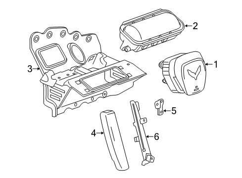 2018 Chevy Corvette Module Assembly, Airbag Sensor & Diagnostic Diagram for 13507231