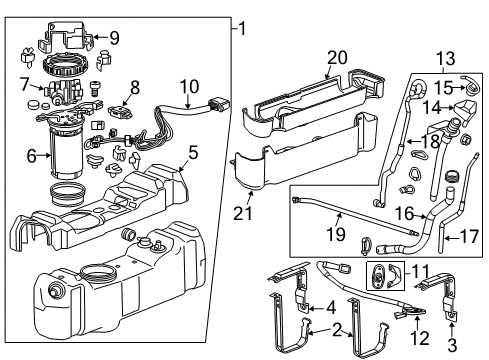 2011 Chevy Silverado 3500 HD Sensor Kit, Nitrogen Oxide Position 2 Diagram for 12671388