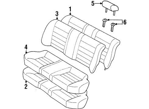 2001 Chevy Prizm Pad,Rear Seat Back Cushion(W/Frame) Diagram for 94858185