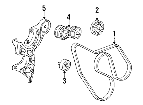 1992 Chevy K2500 Belts & Pulleys, Cooling Diagram 1 - Thumbnail