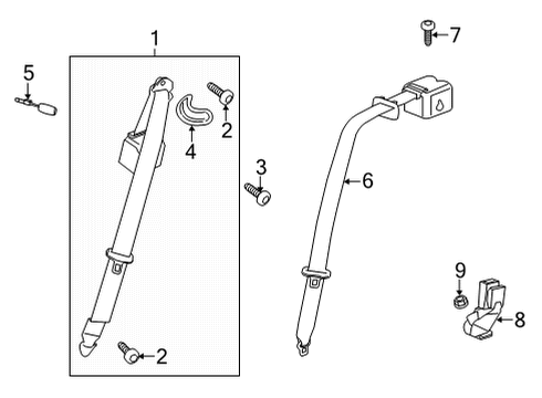 2021 Cadillac CT5 Rear Seat Belts Diagram