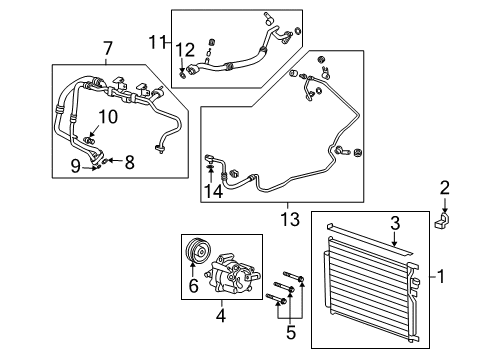 2009 Saturn Vue Tube Assembly, A/C Condenser & A/C Evaporator Diagram for 20830814