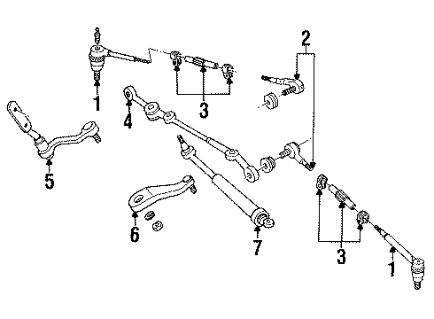 1991 Oldsmobile Bravada P/S Pump & Hoses, Steering Gear & Linkage Diagram 4 - Thumbnail