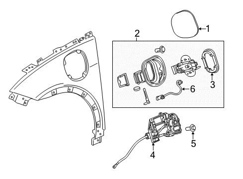 2022 Chevy Bolt EV Fender & Components Diagram 1 - Thumbnail