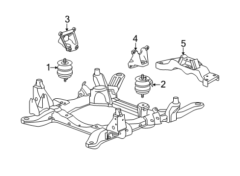 2009 Cadillac SRX Engine & Trans Mounting Diagram 1 - Thumbnail