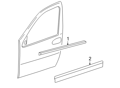 2007 Chevy Uplander Exterior Trim - Front Door Diagram