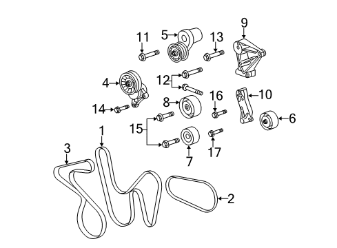 2014 Cadillac CTS Belts & Pulleys, Cooling Diagram 7 - Thumbnail