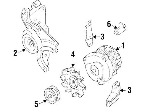 1989 Chevy Beretta Bracket Assembly, Generator Diagram for 10103607