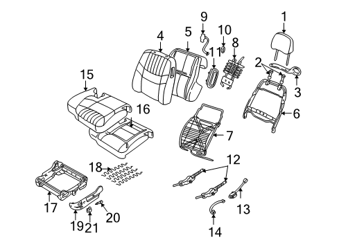 2004 Chevy Monte Carlo Frame Asm,Driver Seat Cushion Diagram for 88899147