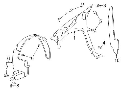 2006 Buick Rendezvous Fender & Components Diagram