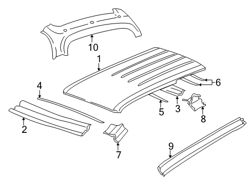 2004 Buick Rainier Roof & Components Diagram