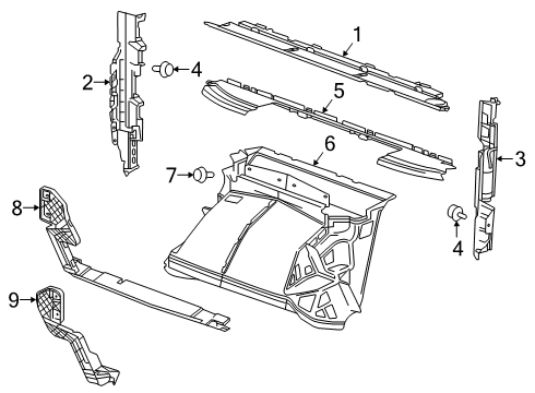 2023 GMC Sierra 1500 Splash Shields Diagram 4 - Thumbnail