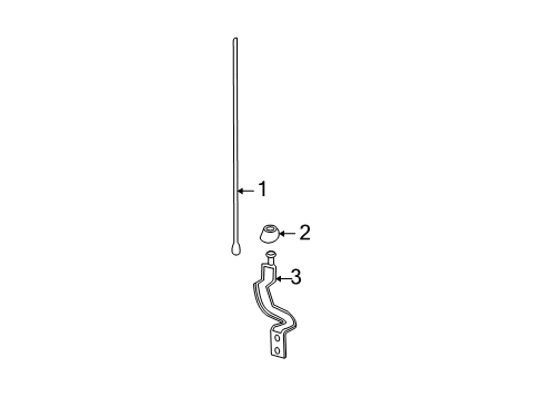 2005 Chevy Malibu Bracket Assembly, Radio Antenna Diagram for 22734917