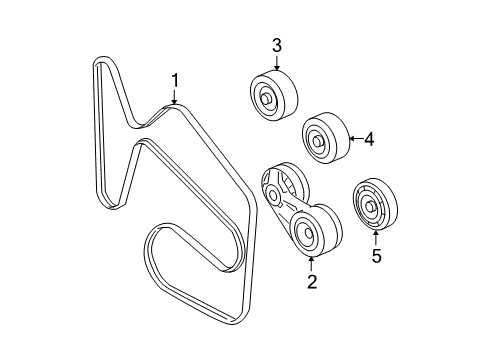 2007 Saturn Aura Belts & Pulleys, Cooling Diagram 2 - Thumbnail