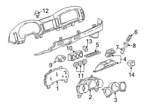 2005 Chevy SSR Switch Assembly, Inflator Restraint Instrument Panel Module Diagram for 15271015