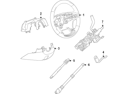 2020 GMC Sierra 3500 HD Upper Intermediate Steering Shaft Assembly Diagram for 84488136