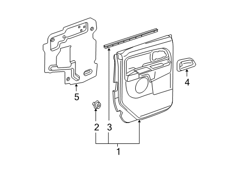 2005 GMC Canyon Interior Trim - Rear Door Diagram 2 - Thumbnail