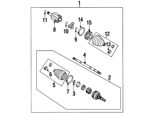 2004 Oldsmobile Silhouette Drive Axles - Front Diagram