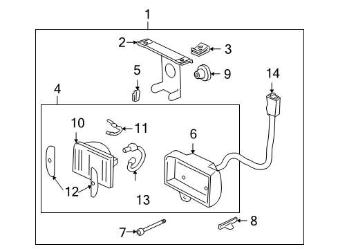 1997 Oldsmobile Bravada Lamp Assembly, Front Fog Diagram for 16524400