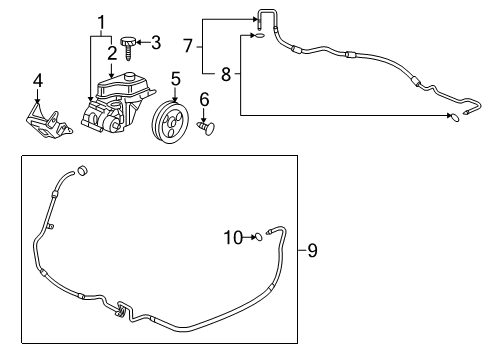 2009 Cadillac DTS Hose Assembly, P/S Gear Inlet Diagram for 15794414