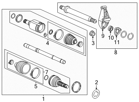 2021 Chevy Trax SHAFT ASM-FRT WHL DRV HALF Diagram for 42758447