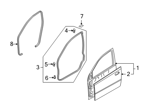 2009 Pontiac G3 Front Door Diagram