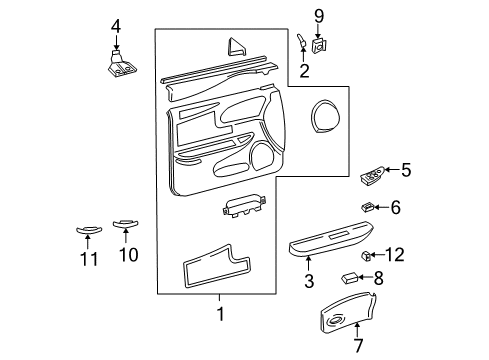 2001 Buick Regal Interior Trim - Front Door Diagram