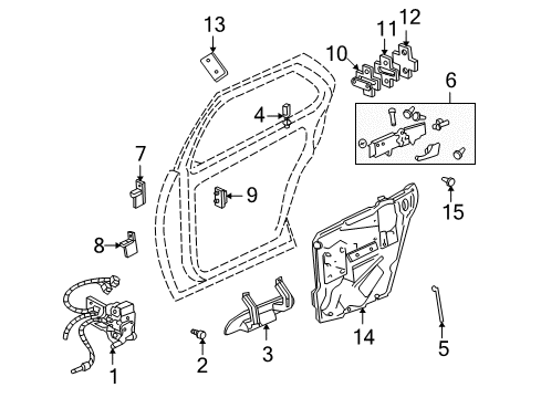 2000 Cadillac Seville Knob Assembly, Rear Side Door Locking Rod *Dark Oak Diagram for 25686714