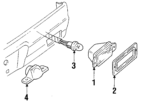 1985 Buick Skylark Backup Lamps, License Lamps Diagram