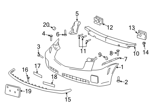 2005 Cadillac CTS Front Bumper Diagram 1 - Thumbnail