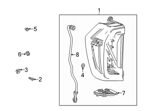 2022 GMC Yukon Tail Lamps Diagram