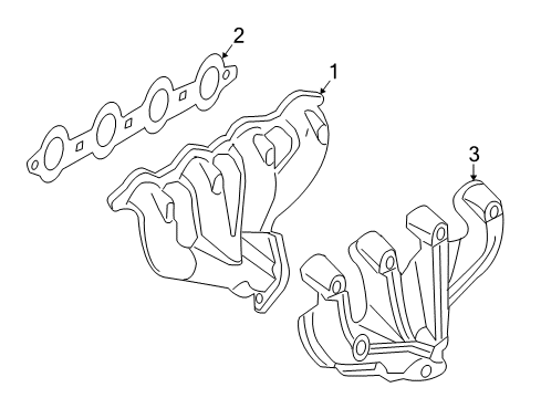 2004 Pontiac GTO Engine Exhaust Manifold Assembly Diagram for 12603156