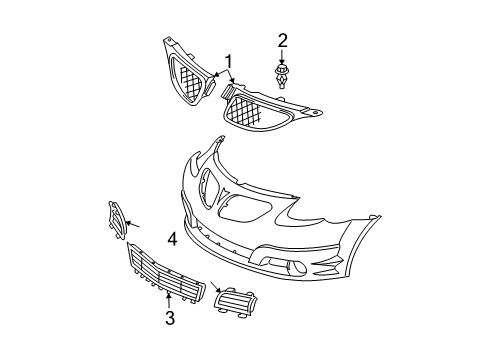 2006 Pontiac Vibe Grille & Components Diagram