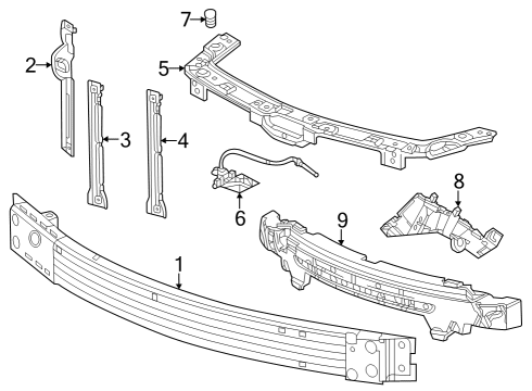 2024 Chevy Trax Bumper & Components - Front Diagram 3 - Thumbnail