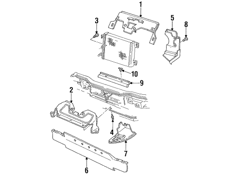 1995 Pontiac Firebird Seal Assembly, Radiator Air Lower Diagram for 10217826