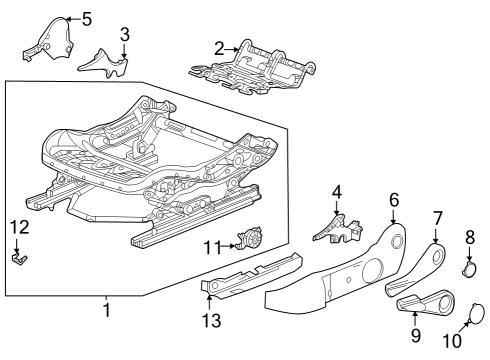 2022 Buick Encore GX Manual Seat Tracks & Components Diagram 1 - Thumbnail