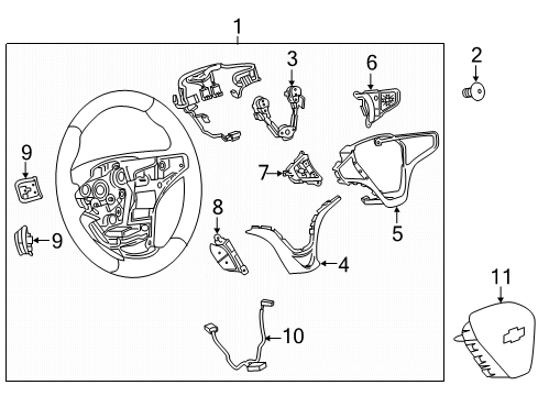 2020 Chevy Bolt EV Wheel Assembly, Strg *Black Diagram for 42724036