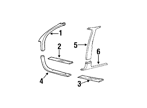 1995 Oldsmobile Cutlass Supreme Plate, Front Side Door Sill Trim *Black Diagram for 10072512