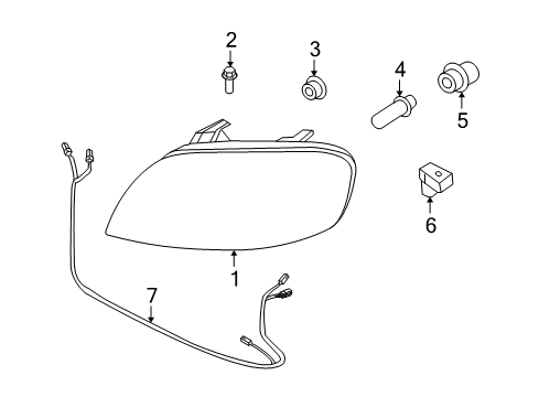 2008 Chevy Aveo Headlamp Auto Control Module Assembly Diagram for 96470269