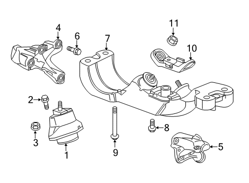 2019 Cadillac CTS Engine & Trans Mounting Diagram 4 - Thumbnail