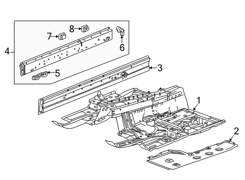 2015 Cadillac ATS Deflector, Underbody Front Air Diagram for 23497849