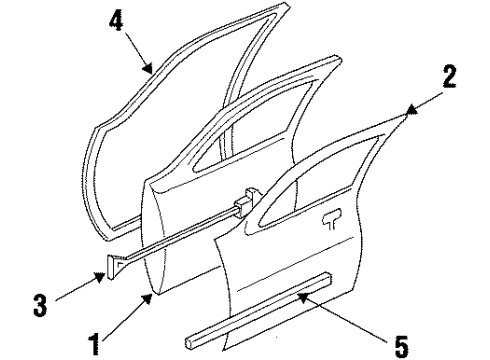 2002 Oldsmobile Intrigue Front Door, Body Diagram