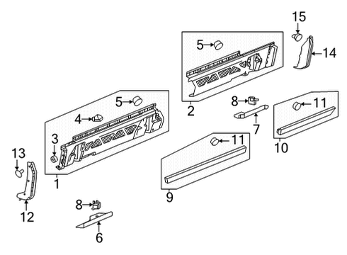 2022 GMC Hummer EV Pickup Exterior Trim - Pillars Diagram