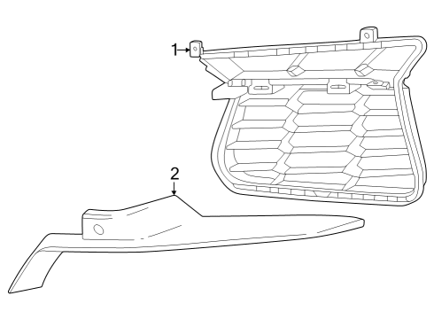 2024 Chevy Corvette Grille & Components Diagram 2 - Thumbnail