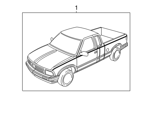 1995 GMC Sonoma Stripe, Body Side *Lamp Black Diagram for 15707715