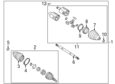 2001 Cadillac Seville Drive Axles - Front Diagram