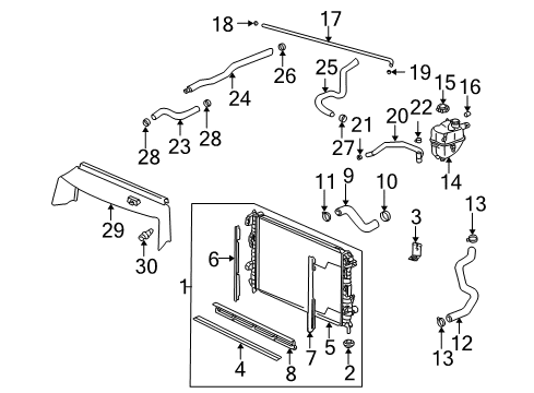 2003 Saturn Vue Insulator, Radiator Lower Diagram for 96887050