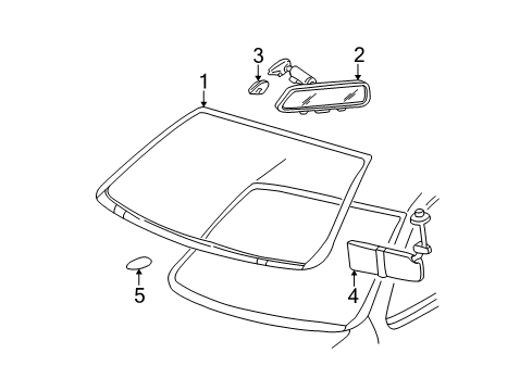 1996 Pontiac Sunfire Windshield Glass Diagram