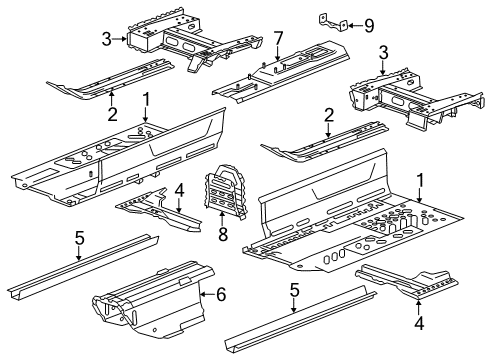 2015 Cadillac ELR Bar,Floor Panel #2 Cr Diagram for 23132136